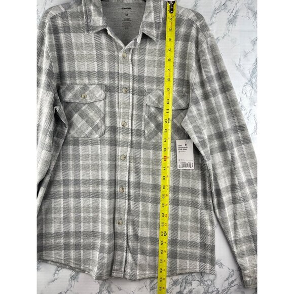 Sonoma Mens  Size M Supersoft Knit Plaid Shirt Soft Touch - Picture 3 of 8